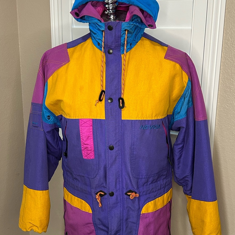 Invicta Purple and Yellow Ski Jacket Vibrant Colorblock Design